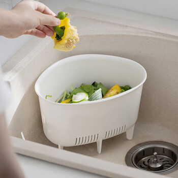 Asvel japan imported kitchen sink triangle storage rack kitchen waste filter rack leftovers washing fruit drain basket white