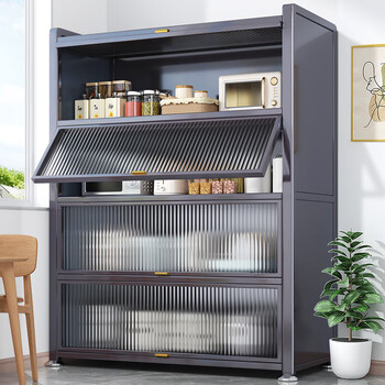 Yimeiyou kitchen storage rack multi-functional floor-standing dust-proof shelf multi-layer storage cabinet dish storage cabinet home dining side cabinet default gray - width 42cm length 120cm height 144cm - four doors and five layers