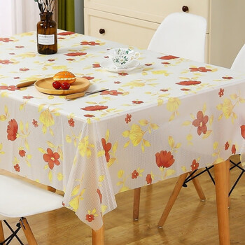 Midelle cover cloth tablecloth coffee table tablecloth thin plastic tablecloth waterproof and oil-proof disposable tablecloth table cover cloth flourishing flowers 130*180cm tablecloth