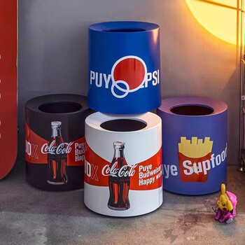 Beijingjie coke trash can nordic ins style large large capacity double layer home living room bedroom bathroom creative paper basket cool black belt inner bucket 10l trash can