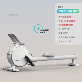 Westinghouse intelligent rowing machine home indoor silent magnetic resistance controlled small rowing machine aerobics fitness wireless self-generating/real scene simulation/32dz white