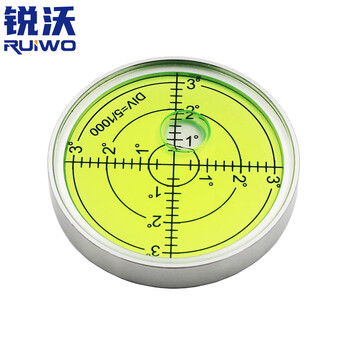 Ling yuxun customized universal level bubble disc level luminous magnetic level optical platform bubble level 60 60x10mm white shell green water inner printed line non-magnetic