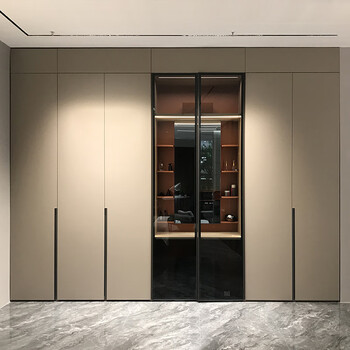 Feimei furniture high-end whole house customized light luxury bedroom wardrobe dresser all-in-one home one door to top egger sincerity customized gold sincerity customized gold