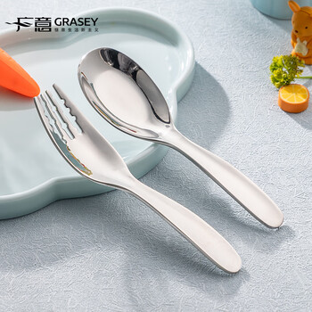 Guangyi 316l stainless steel fork and spoon set fork and spoon tableware household children's eating fork and spoon 2-piece set gy8555