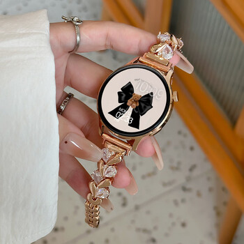 Sae smart watch for women with diamonds, mother-of-pearl, four-leaf clover, bluetooth, adult phone payment sports watch, waterproof, fashionable, multi-functional, valentine's day birthday gift for girlfriend and wife, love half with diamonds, rose gold