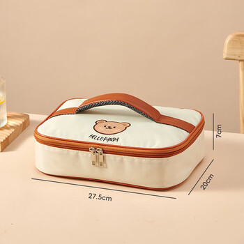 Worthbuy bear lunch box lunch box bag aluminum foil thickened office worker and student takeaway meal cooler box insulated bag bear dinner plate insulated bag 1.5l