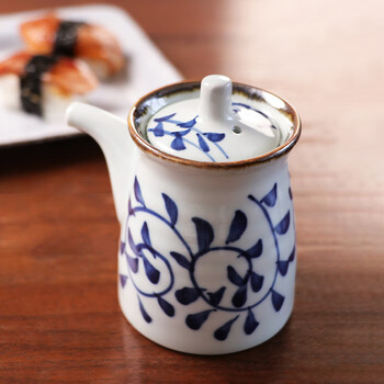 Mantoyaki ceramic oil bottle, household seasoning bottle, sauce bottle, vine oil bottle, 2 pack (gift box)