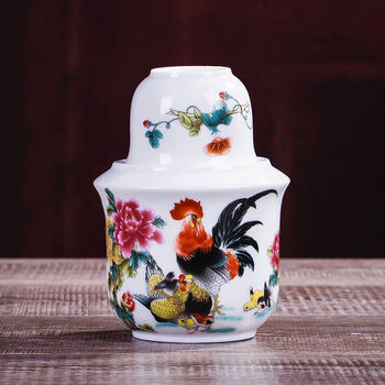 Huanjin ceramic wine warmer wine set hot wine jug household warm wine jug split wine jug chinese style pot yellow wine white wine cup family portrait two liang