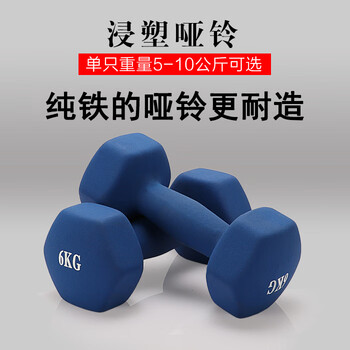 Siyi dumbbells for men and women, home fitness, pure iron heavy weight solid arm muscle strength dormitory fitness equipment pair, frosted blue, pure iron is more durable, 8kg *2 pieces, hexagonal is more stable