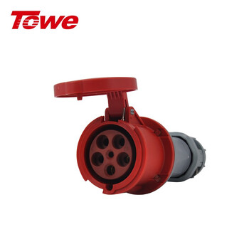 Towe is ip44 splash-proof 63a industrial plug socket and connector, three-core, four-core and five-core industrial connector coupler ips-s563 five-core industrial connector female