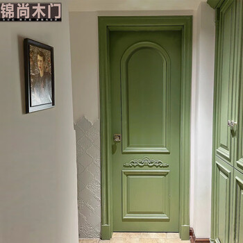 Wen yijia jinshang solid wood door art glass door bathroom tiffany stained glass green door painted solid wood bedroom door style 1 + single-sided styling set
