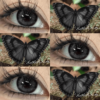 Ovolook black half-year disposable natural mixed size diameter sandwich myopia degree contact lenses official authentic matte snow mountain 14.5mm (free care solution + mirror box) / gift box 0 degree