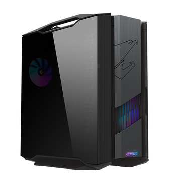 95% new gigabyte mechanically carved ac601g, hidden backline, double-sided tempered glass side see-through, compatible with water-cooled graphics card vertical installation/420 water-cooling positions/pre-installed 4 fans/maximum compatible with e-atx