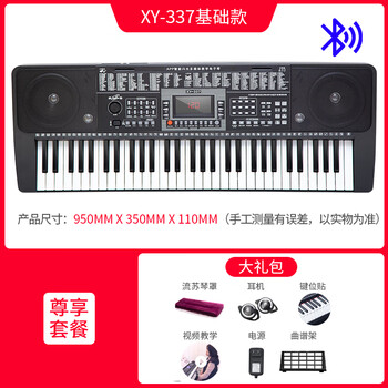 Xinyun 337 electronic keyboard with stand, multi-functional teaching 61 piano keys electronic keyboard for children, beginners to learn musical instruments 337 bluetooth version + spree