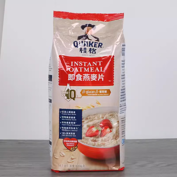 Quaker harbor version of european quaker oatmeal nutritious breakfast ready-to-eat no-cook 800g quick-cooking original flavor no added sugar new instant oatmeal 800g*2 pack