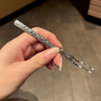 Fancychicmini exquisite fruit fork ~ exported stainless steel dessert fork cake dessert fork exquisite fruit fork stone pattern fruit fork 5 pack