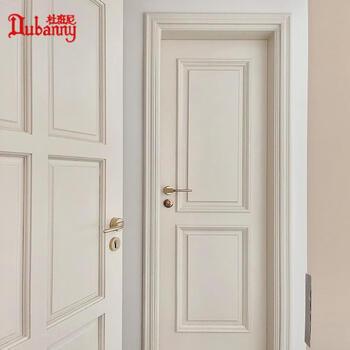 Wen yijia french door painted room door white set door paint-free interior door wooden door retro door flat bedroom door white 2200*800/fan