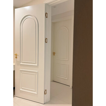 Retro style bedroom door can be customized french retro white cream style painted bedroom door room door indoor solid wood composite multi-layer door complete set customization double buckle line 3 sets including hardware