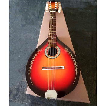Yuan ethnic mandolin guitar, mandolin instrument, eight-stringed harp, mandolin, dolin harp, teaching and entertainment popular harp, one wheat straw flower pattern and one pick