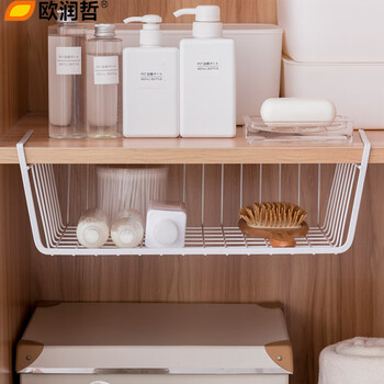 Ou runzhe under-hanging storage rack without punching cabinet storage artifact hanging layered kitchen seasoning hanging basket under-hanging rack