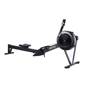 Zoto wind resistance rowing machine home fitness foldable smart boat slip commercial wind magnetic double resistance rowing machine zr525/dark night black/10 levels of wind resistance/smart app