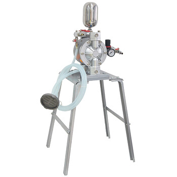 Lilang deli a-10 pneumatic double diaphragm pump paint spray transfer pump ink uv transfer pump automatic line spray silver 2060a10 upgraded version the whole machine includes a bracket