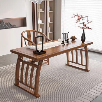Natural element solid wood desk, calligraphy table, traditional chinese culture table, home painting case, chess, calligraphy and painting table, calligraphy practice, writing table, leisure tea table, 1.2m table + 1 armchair