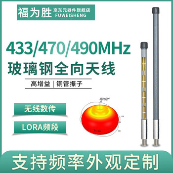 Fuweisheng high-gain outdoor fiberglass omnidirectional antenna uhf segment vehicle-mounted lora gateway iot data transmission antenna 410-440mhz/3dbi/57cm/n male fws-41001