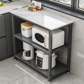 Yupin sideboard kitchen rack floor-standing tableware wine cabinet furniture storage cabinet multi-function zw238 three layers 60 gray