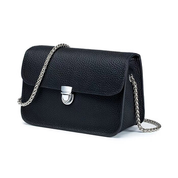 Sephoron 2024 new one-shoulder cross-body bag mini square bag first layer versatile mobile phone coin purse for women black-first layer cowhide small, practical and versatile