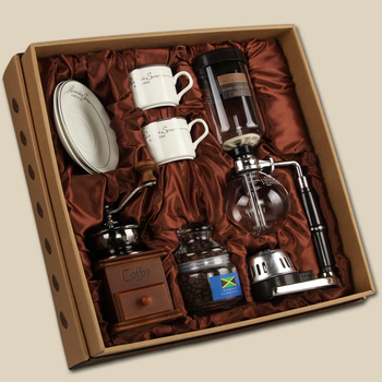 Leggerolusso hand brewed coffee pot set siphon coffee pot hand ground coffee machine coffee cup wedding gift coffee gift box walnut handle steel core gas version (gas stove)