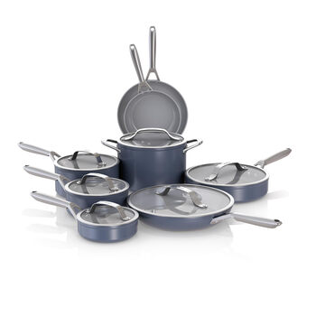 Ninja 14-piece ceramic non-stick cookware set, high temperature resistant and scratch-resistant, universal for all stoves