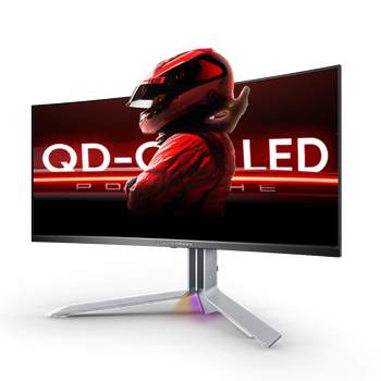 80% new aoc ai gong & porsche co-branded customized 34-inch qd-oled wqhd 240hz 0.03ms native 10bit hdr400 curved gaming monitor pd34