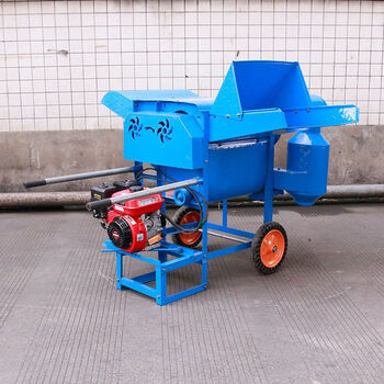 Wen yijia multifunctional rape thresher, agricultural rice and soybean shelling, household rice double drum small wheat thresher double drum + wheel (equipped with gasoline engine)