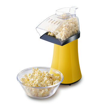 Elite gourmet home oil-free hot air popcorn maker 3.7l large capacity quick production yellow built-in stirring system healthy light food