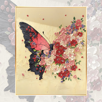 Butterfly cross stitch 2024 new line embroidery living room diy bedroom diy small simple embroidery texture butterfly 1 ecological cotton thread canvas 40*50 cm