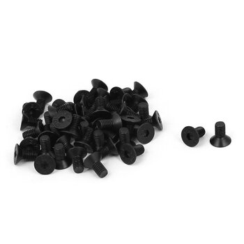 Uxcell m3x6mm 10.9 grade carbon steel countersunk head hexagonal screws industrial fasteners 50 pieces anti-corrosion