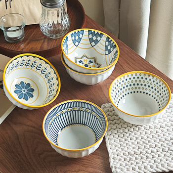 Naixun japanese rice bowl small bowl ceramic tableware eating rice bowl home 2024 new family special bowl personal use icing on the cake - 4.5 inch bowl (1 piece)