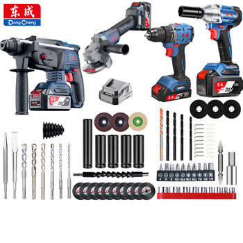 Dongcheng angle grinder lithium battery hand grinder rechargeable angle grinder household brushless multi-function cutting machine grinder polishing machine 03-100e+298z+04-24z+2060i