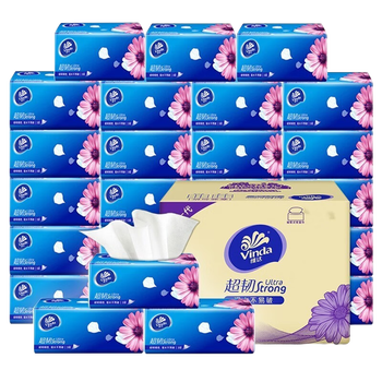 Vinda super tough series tissue paper 24 packs full box household tissue paper napkin tissue toilet paper household affordable pack 3 layers 100 tissues*10 packs