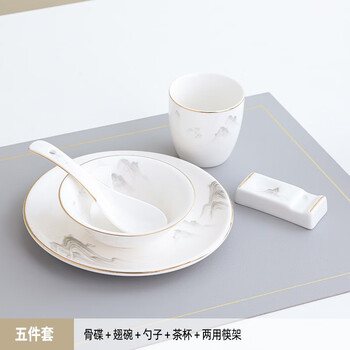 Yong huan ceramic tableware hotel club restaurant commercial three-piece dish set yunwu shanchuan five-piece set 1-piece set