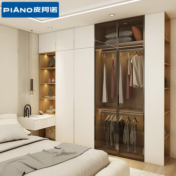 Piano whole house customized wardrobe bedroom simple cloakroom integral glass door swing door wardrobe home privilege card prepaid (consult customer service for plan)