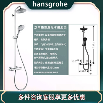 Hansgrohe german hansgrohe raindance handheld raindance 240 top spray double raindance constant 27115007 thermostatic set (raindance handheld)