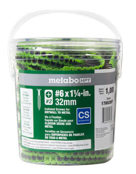 Metabo hpt17802bhpt #6 x 11/4 bugle fine thread drywall screws