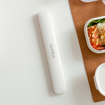 Asvel japanese chopsticks and spoons set, students, children, office workers, take-out storage box, portable tableware for one person, portable chopsticks - white