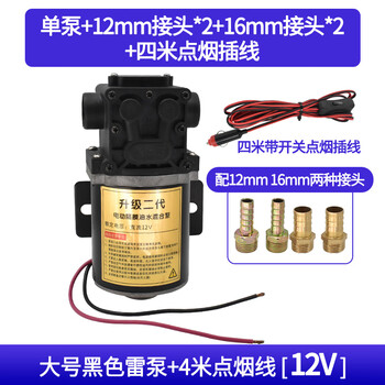 12v24v electric oil pump, water pump, dc diesel pump, large flow electric oil pump, oil pump, large black diaphragm pump + 4m cigarette lighter line 12v