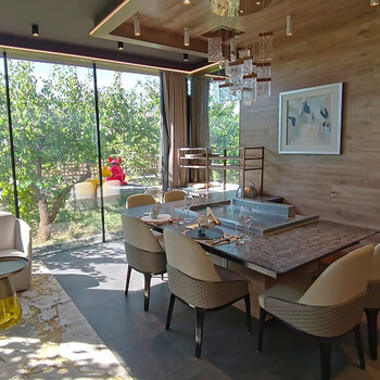 Zhiming teppanyaki equipment, large commercial teppanyaki equipment, japanese smokeless teppanyaki machine, customizable teppanyaki layout design fee for private rooms in villa clubs (refundable)