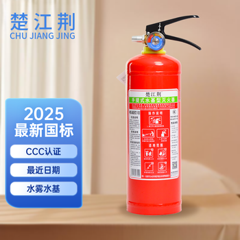 Chujiangjing 25-year new national standard portable water mist water-based fire extinguisher 2l vehicle-mounted household enterprise commercial ccc certification 2l water-based ms/abef2 viii