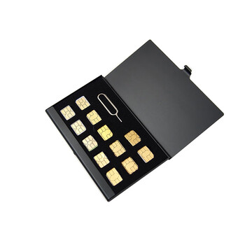 V4sim cases mobile phone card storage portable nano small card protective cover aluminum alloy sim card storage black 12nano card slot