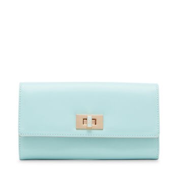 Anne klein women's ak turn lock flap wallet, seaglass seaglass x-small